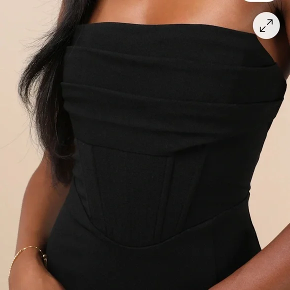 Lulu's Black Strapless Gown - Picture 4 of 8